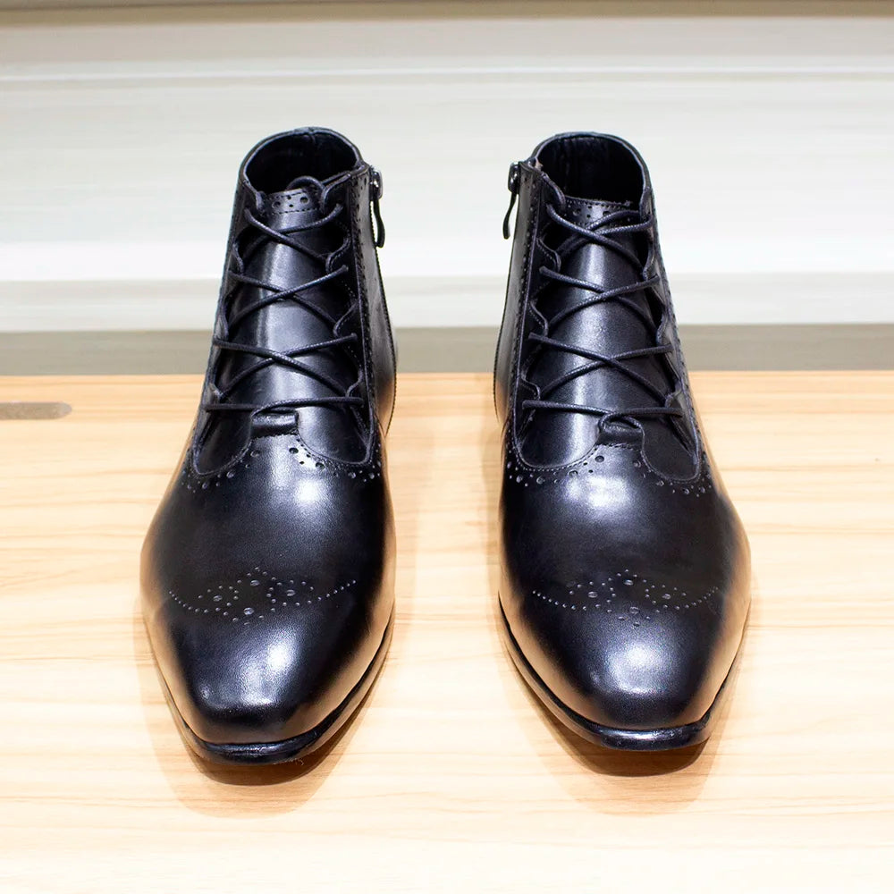 Genuine Leather Mens Ankle Boots