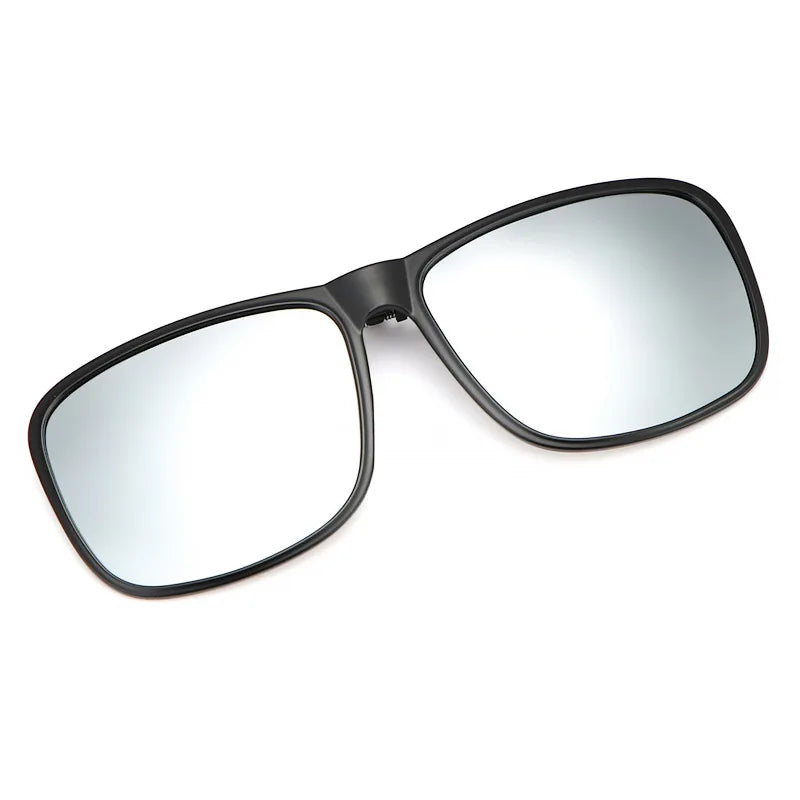 KLASSNUM Clip Polarized Sunglasses Square Men Clip On Glasses Flip-up Frames Sunglasses Covers Blue Night Vision Color Lens 2025