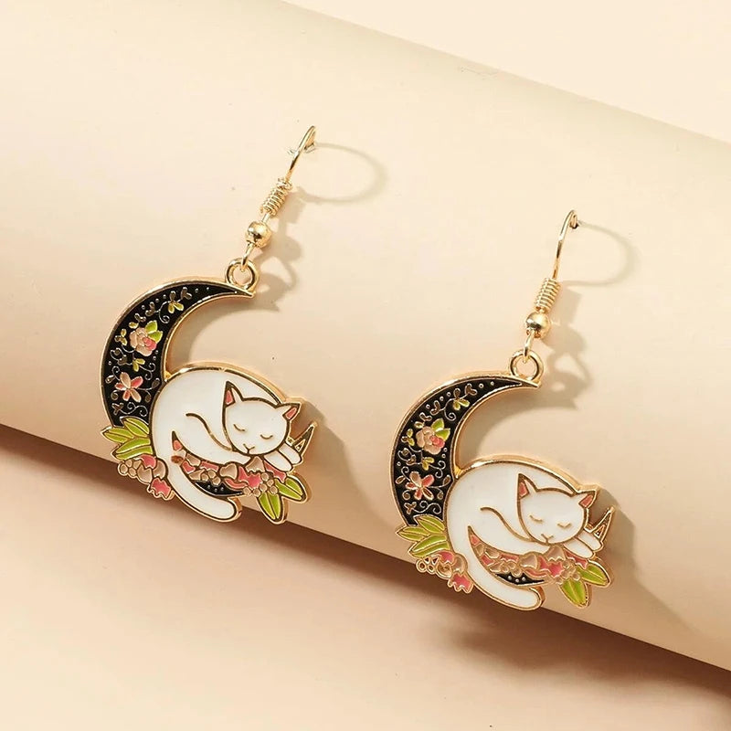 Fashion Cute Enameled Animal Dangle Drop Earrings