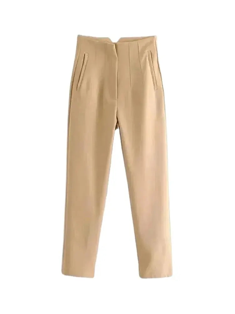 High Waist Solid Pants for Women