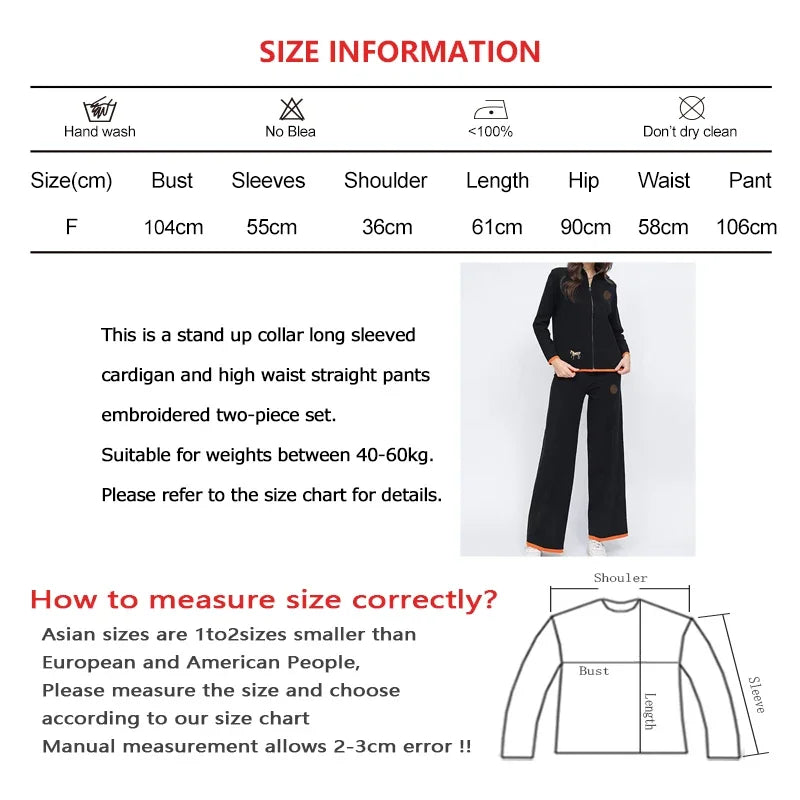 Women Stand Collar Long Sleeved Casual Suit
