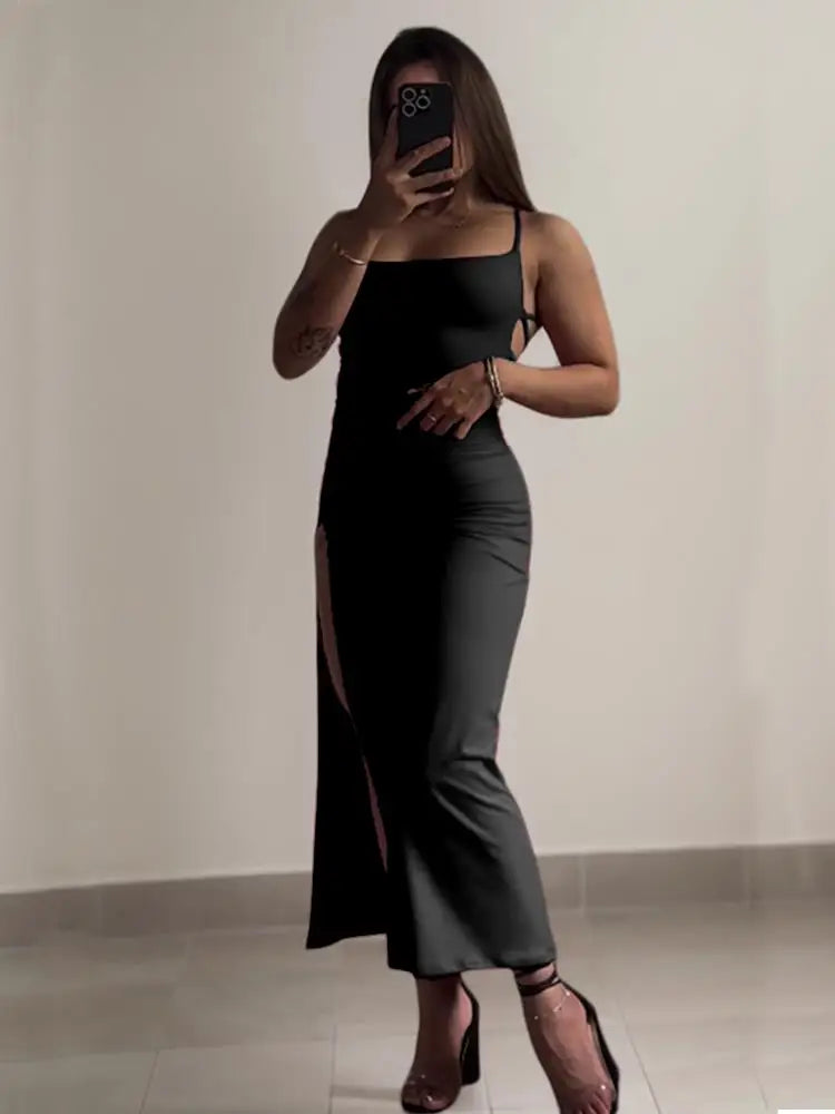 High sensibility halter strap Spice Girl bag hip dress