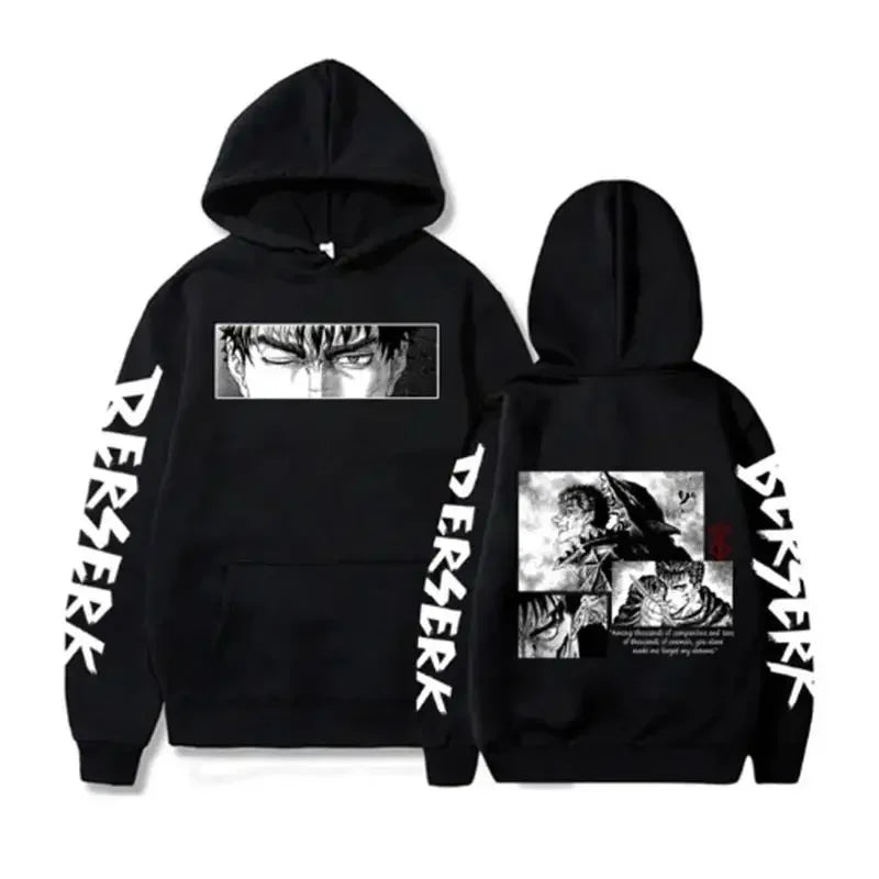 Berserk Guts Hoodies Men Women Graphic Print Long Sleeve Streetwear