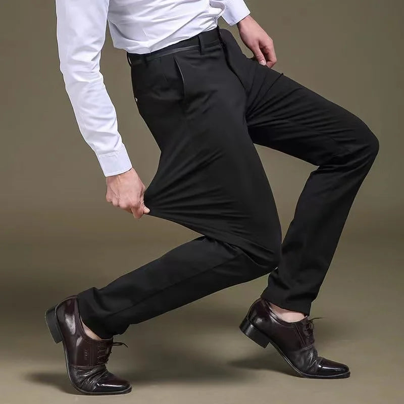 Men's Summer Fashion Business Casual Long Pants Suit Pants