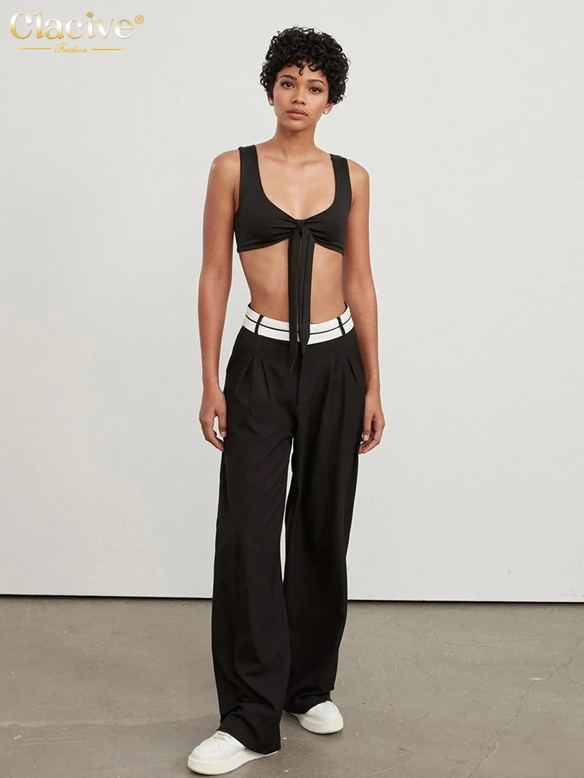 Elegant Loose Gray Office Women Pants