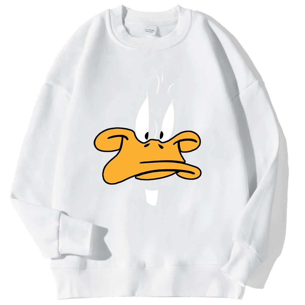 Cartoon Duck Personalized Print Man Hoodies Hip Hop Autumn Warm Hoodie Casual Fashion Hoody Harajuku Big Size Unisex Pullover