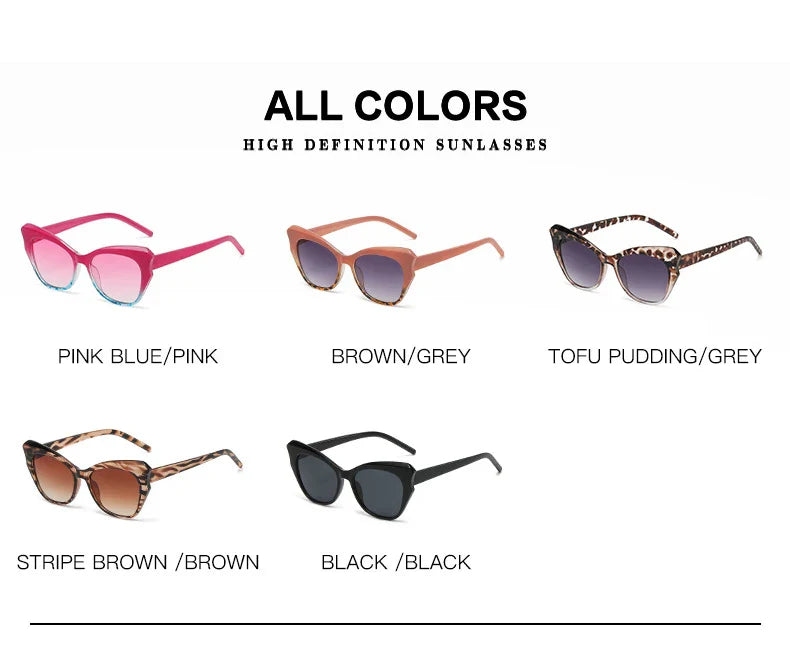 Cat Eye Vintage Sunglasses Women Brand Designer Fashion Gradient Sun Glasses Female Retro Mirror Outdoors Shades Oculos De Sol