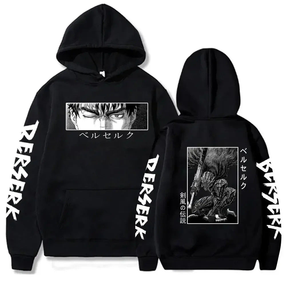 Berserk Guts Hoodies Men Women Graphic Print Long Sleeve Streetwear