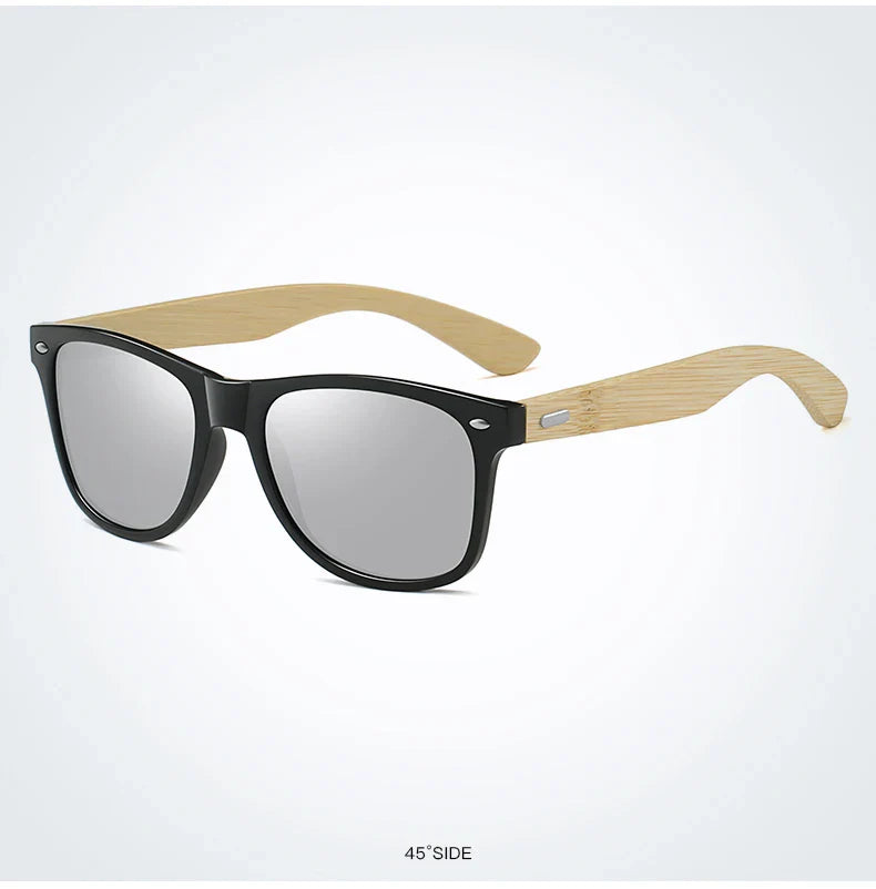 Fashion Bamboo Wood Vintage Square Sunglasses Men Women Luxury Brand Designer Sun Glasses Wooden Driving Fishing Eyewear