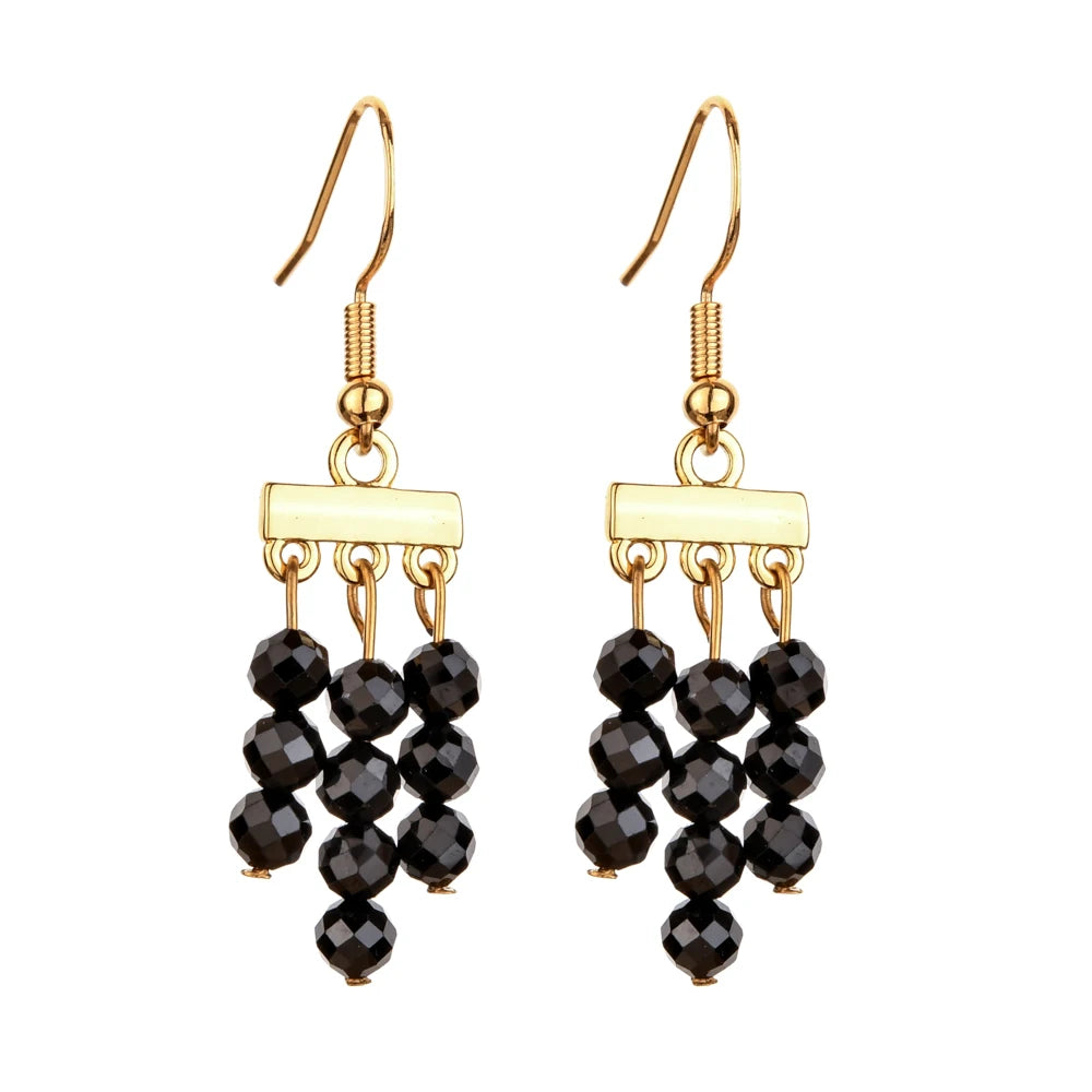 Natural Stone 3 Layer Drop Dangle Earrings for Women