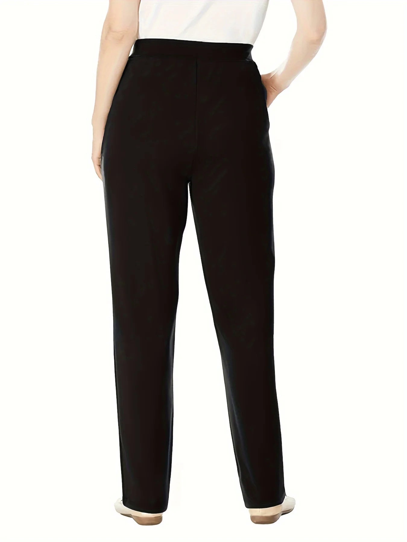 2024 Spring and Autumn fashion new women's plus size business formal wear with solid color straight pants nine-minute pants