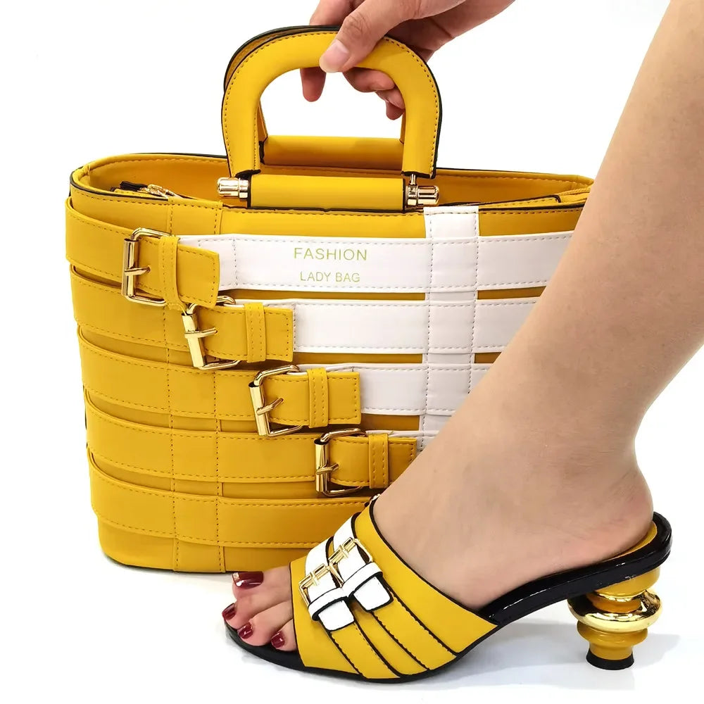 Women Plus Size Shoes and Bag Set for Party Wedding