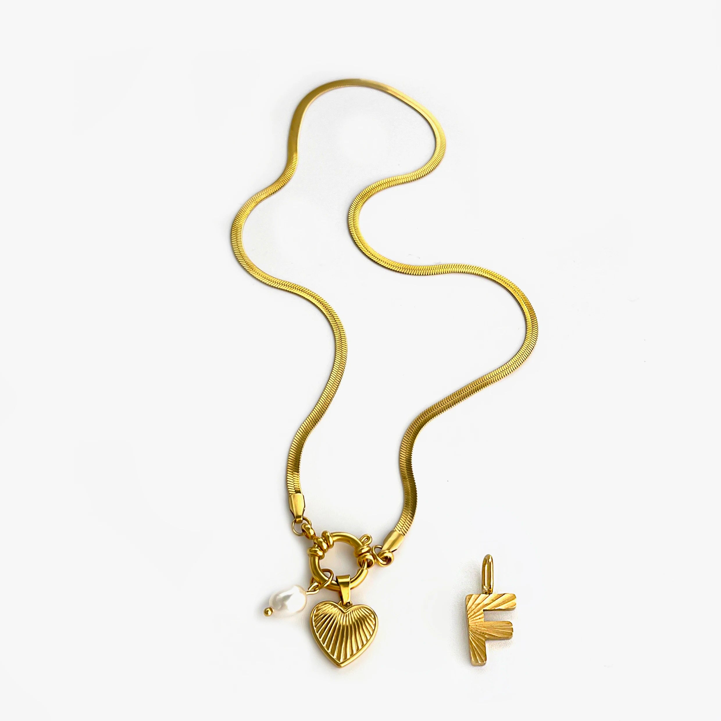 Tarnish Fashion Unusual Jewelry Freshwater Pearl Heart Pendant Necklace