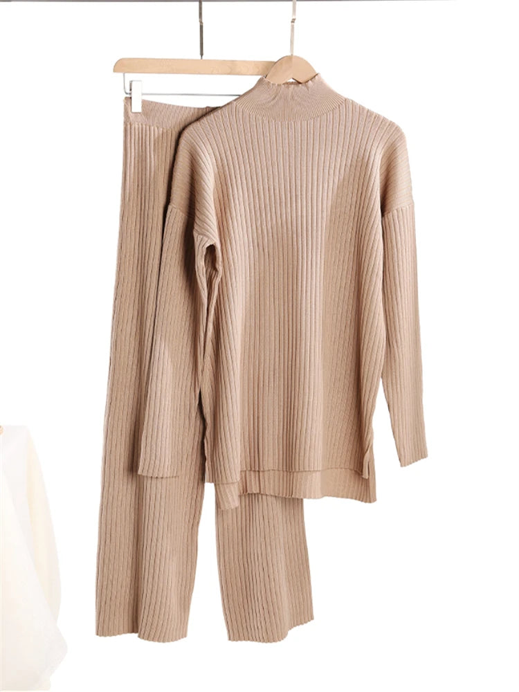 Women Sets Knitted Tracksuit