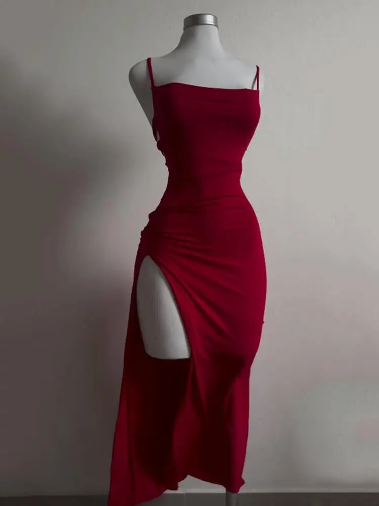 High sensibility halter strap Spice Girl bag hip dress