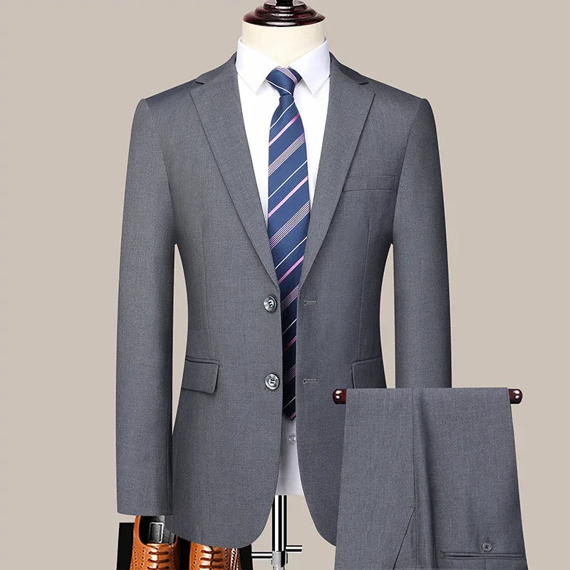 Men's Slim-fit Two-button Business Suit