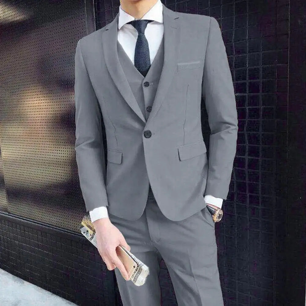 Men Three-piece Suit Elegant Formal Suit