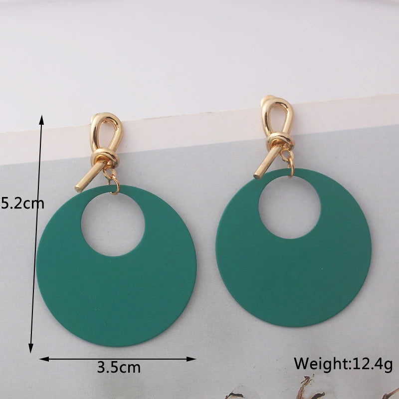 Green Color Crystal Dangle Earrings for Women