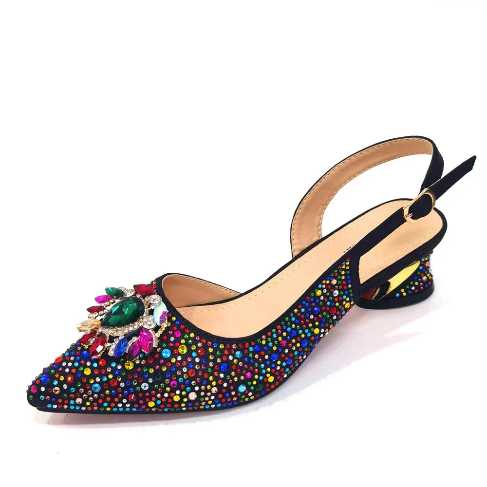 Royal Blue Sandals for Women Luxury Wedding Pumps Med Heels