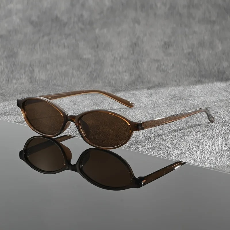 1 Paire de Lunettes Tendance Homme et Femme à Monture Ovale Classique Style Années 2000, Parfaites pour la Photographie et les Tenues Décontractées