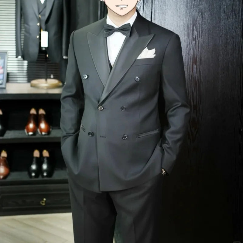 High Quality Black Men's 3-piece Suit