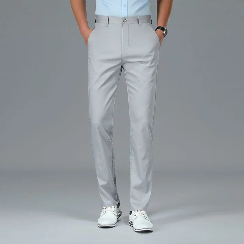 Bamboo Fiber Luxury Straight Pants Men Formal Suit Trouser