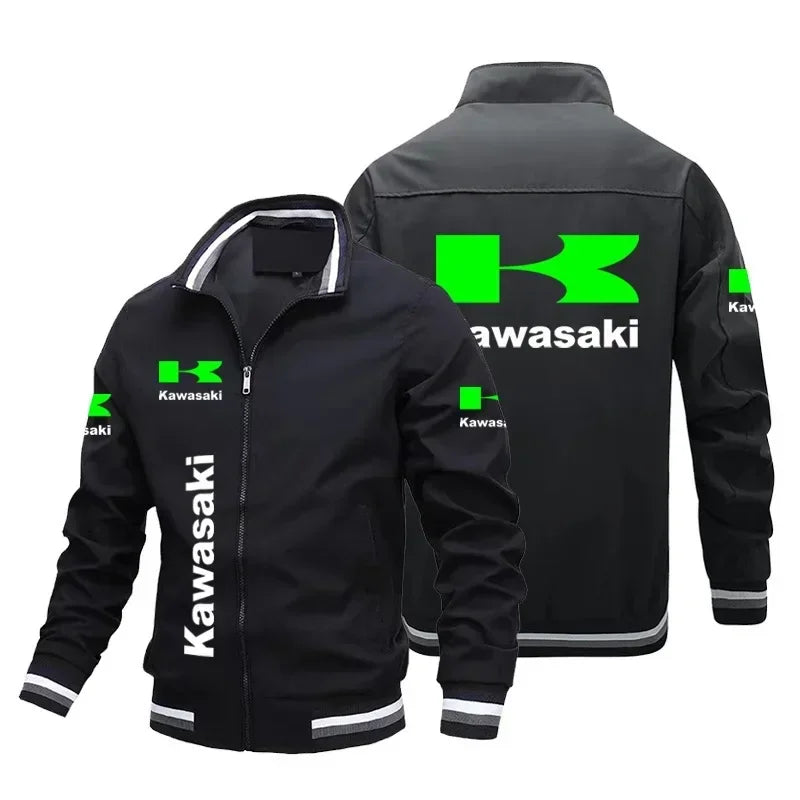Kawasaki Herrenjacke, Fahrrad-Rennfahrerjacke, Outdoor-Sport-Motorradjacke, locker, lässig, Oversize, Herren-Kawasaki-Bekleidung