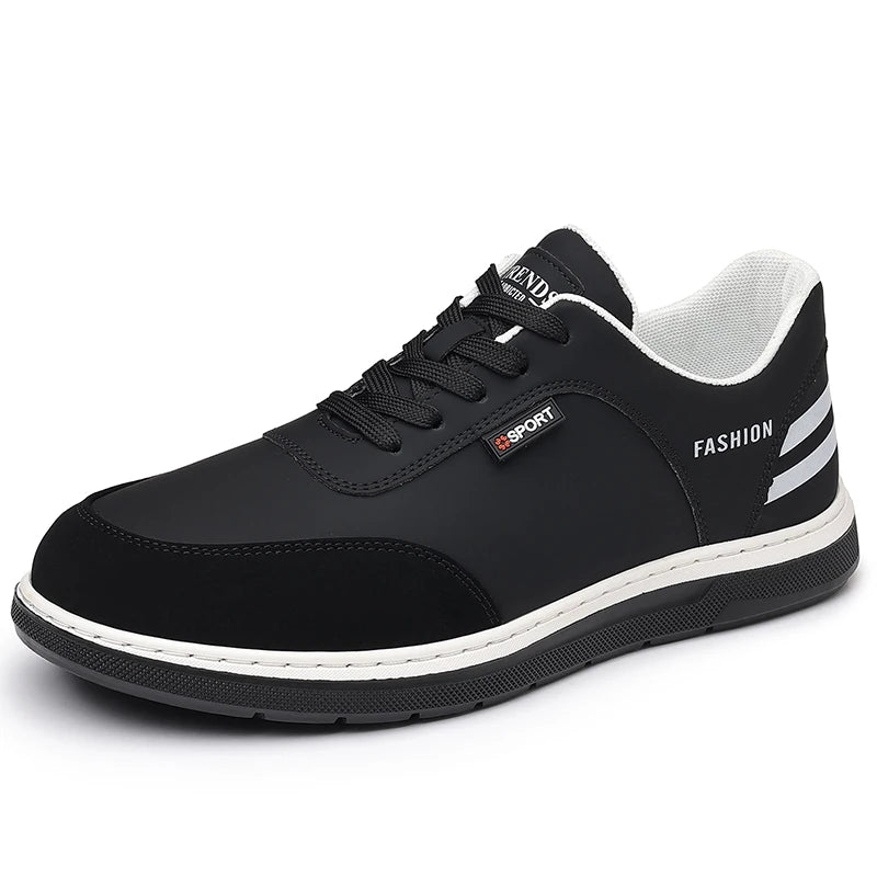 New Fashionable Solid-Color Men's Lace - Up Casual Shoes Outdoor Anti - Slip Flat Shoe Lightweight and Comfortable Walking Shoes