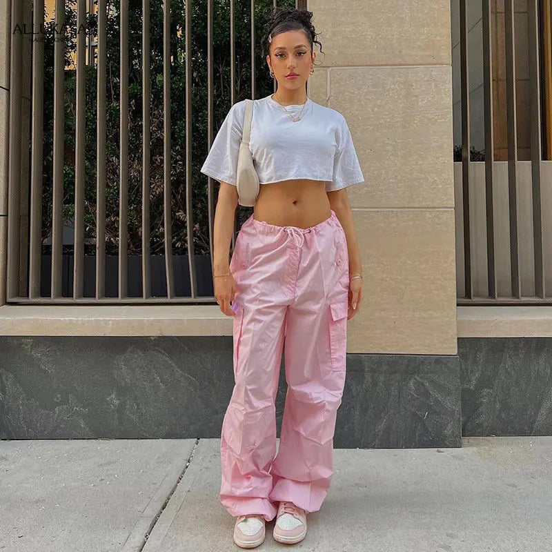Y2K Clothing Oversized Plus Size Low Waist Parachute Loose Sweatpants