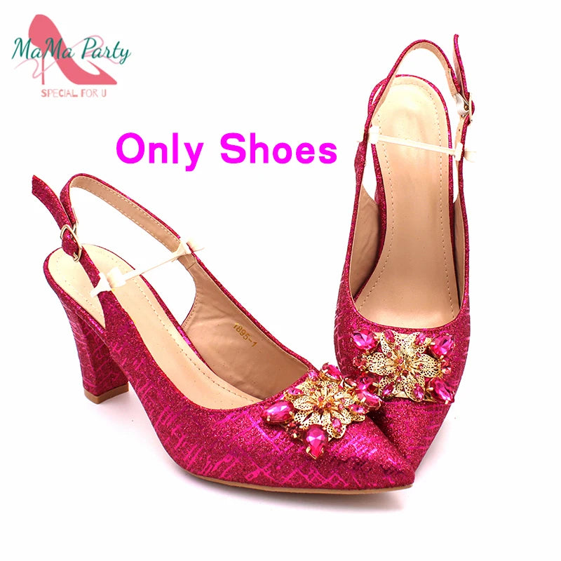 Fuchsia Color Italian Classics Design African Women Shoes