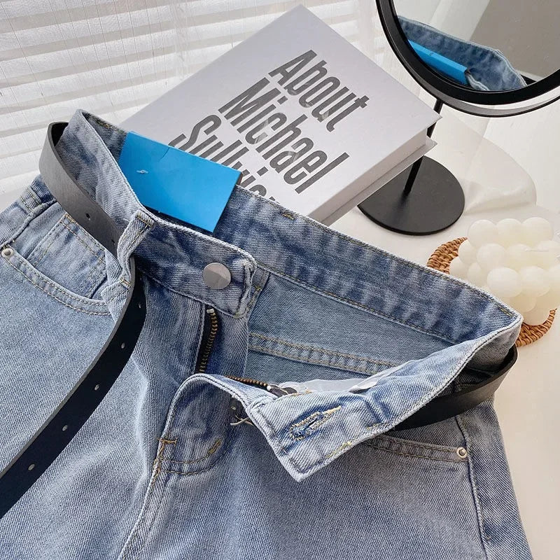 2021 New Women's Denim Shorts High-Waisted Summer Thin Loose-Fit Slimming Curved Legging A- Line Wide-Leg Trendy Jeans