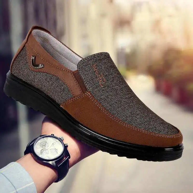Men’s Canvas Classic Loafers – Lightweight Slip-On Casual Shoes (Black, Navy, Khaki)
