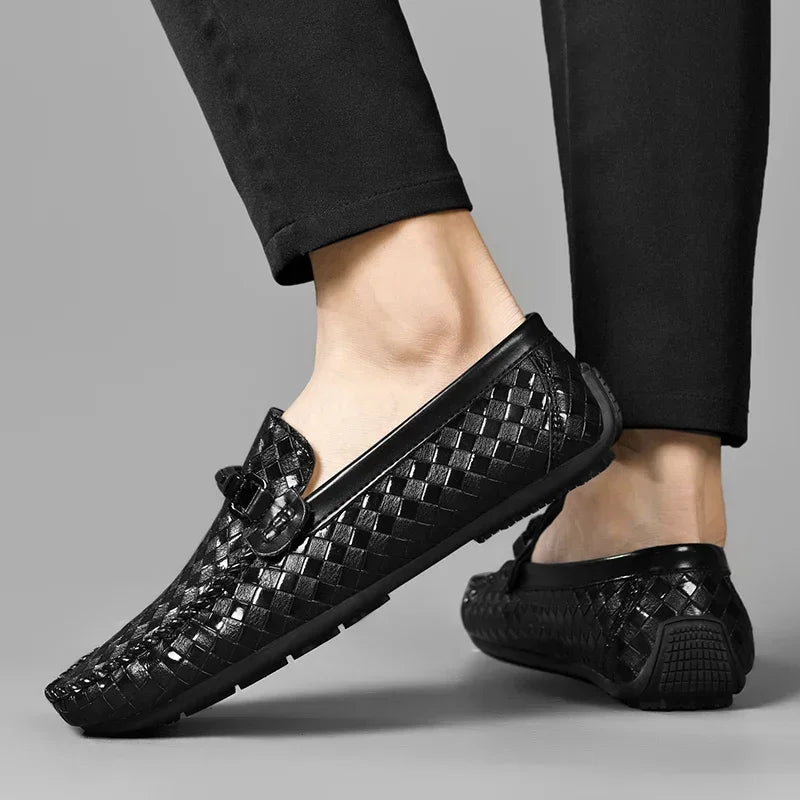 Leather Men Shoes Slip on Breathable Men Casual Shoes Luxury Brand mens Loafers Lightweight Men Driving Shoes Zapatos Hombre
