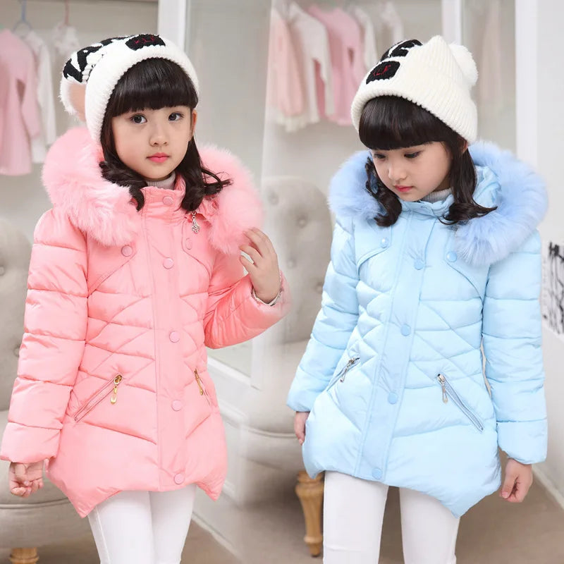 Girls Coat Fashion Long Hooded Outerwear