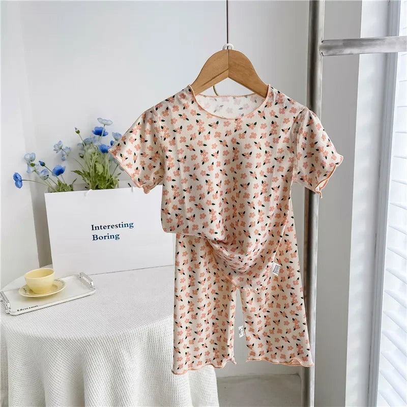 Cute Girls Loungewear Short-sleeved Sets