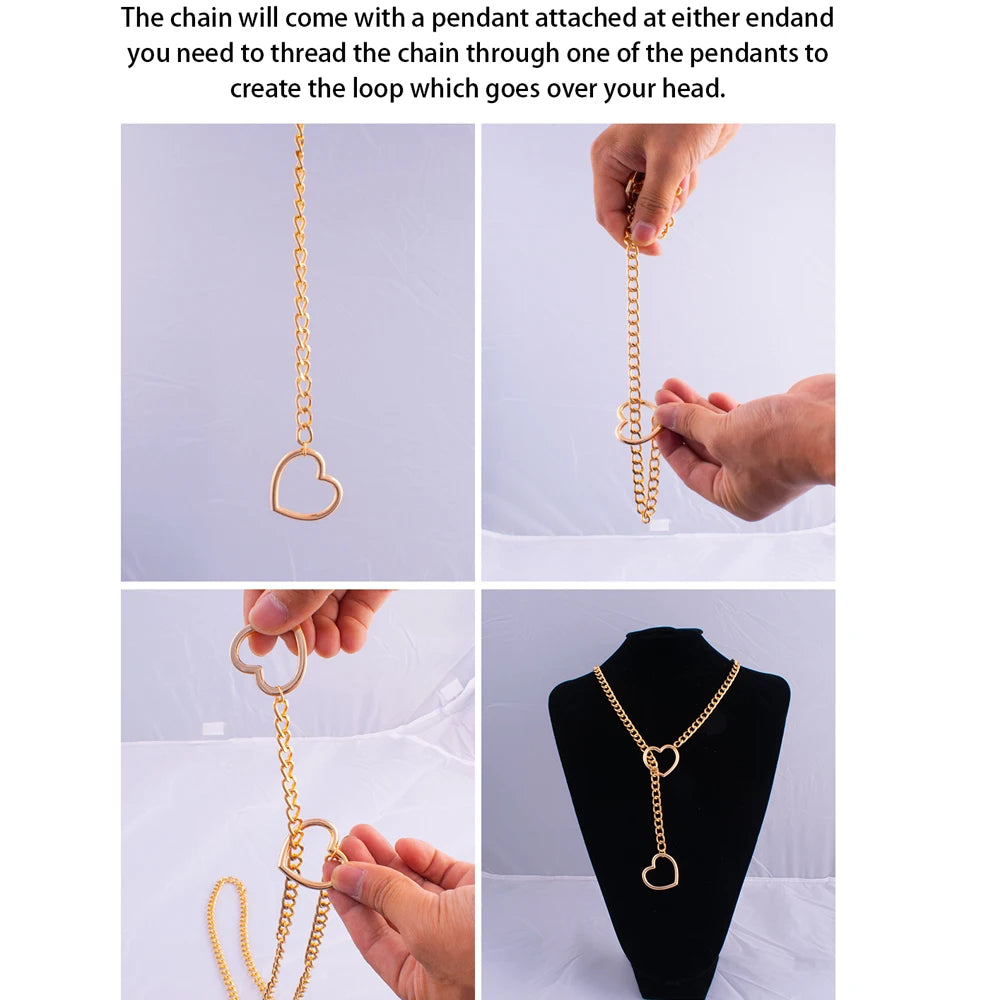 Heart Slip Chain Necklace For Women