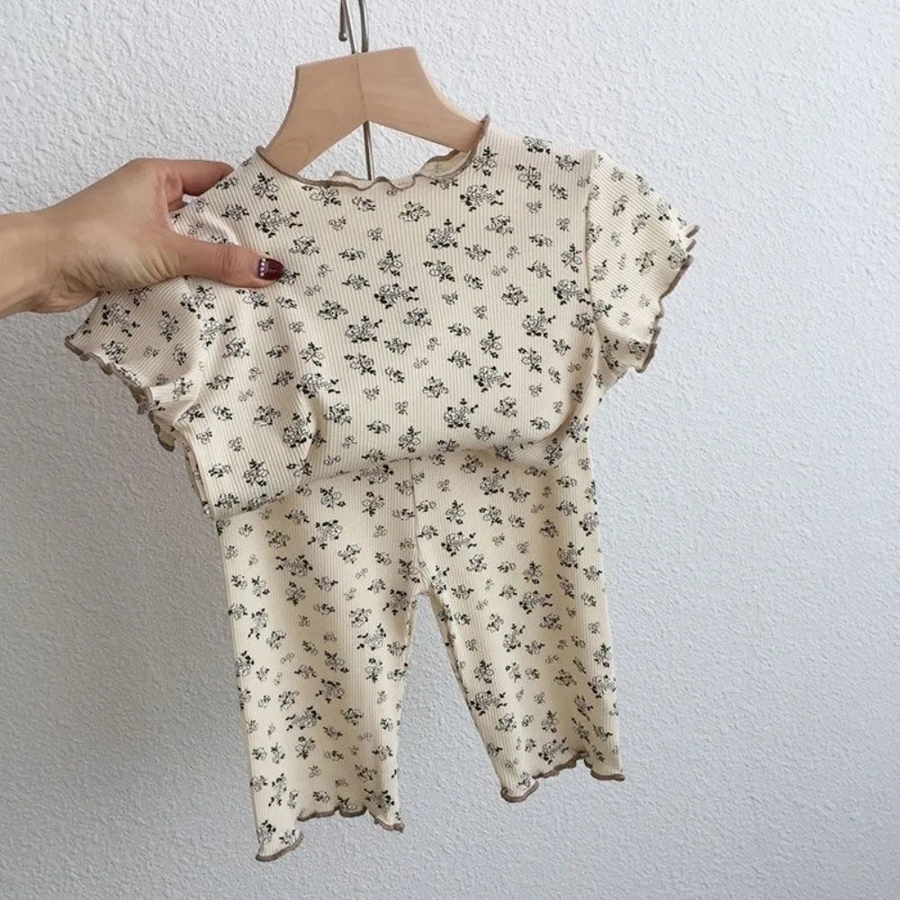 Bear Leader Short Sleeve Round Neck Top+Pants