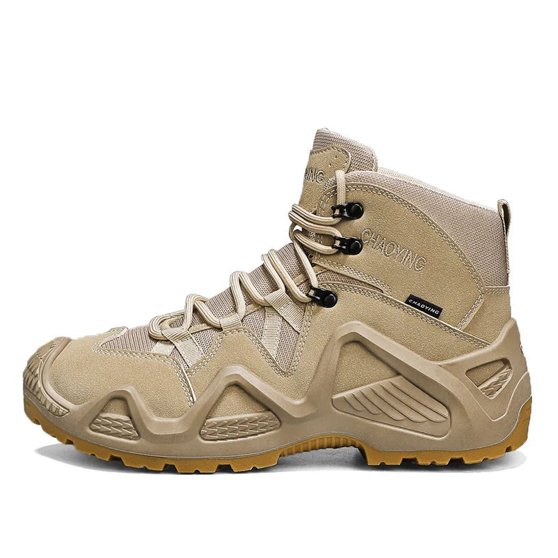 Men's Hiking Shoes Platform Outdoor Boots Men Leather Trekking Sneakers Climbing Hunting Sneaker Male Versatile Work Boots Botas