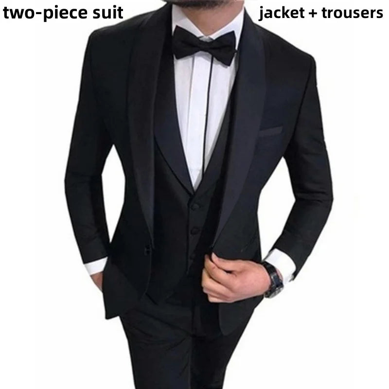 Mens 3 Piece Casual Tuxedos for Wedding
