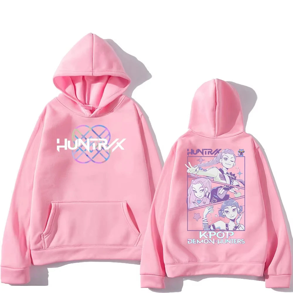KPop Demon Hunters Hoodies Merch Kpop Fashion Versatile Streetwear Men Women Sweatshirt Oversized Y2K Pullovers Trends Anime Top