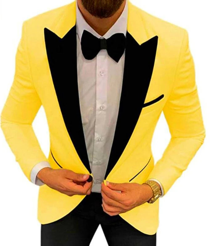 2 Piece Solid Men Suits For Wedding