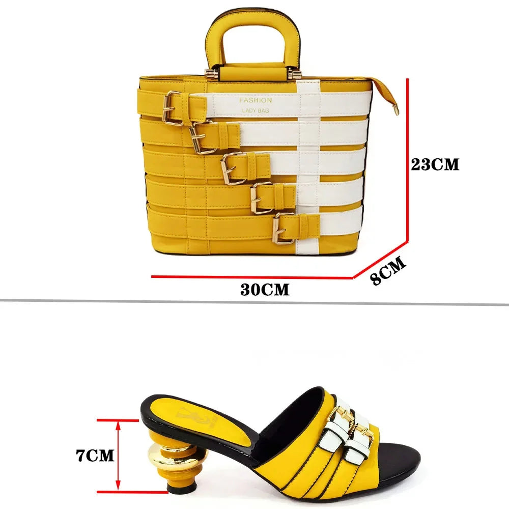 Women Plus Size Shoes and Bag Set for Party Wedding