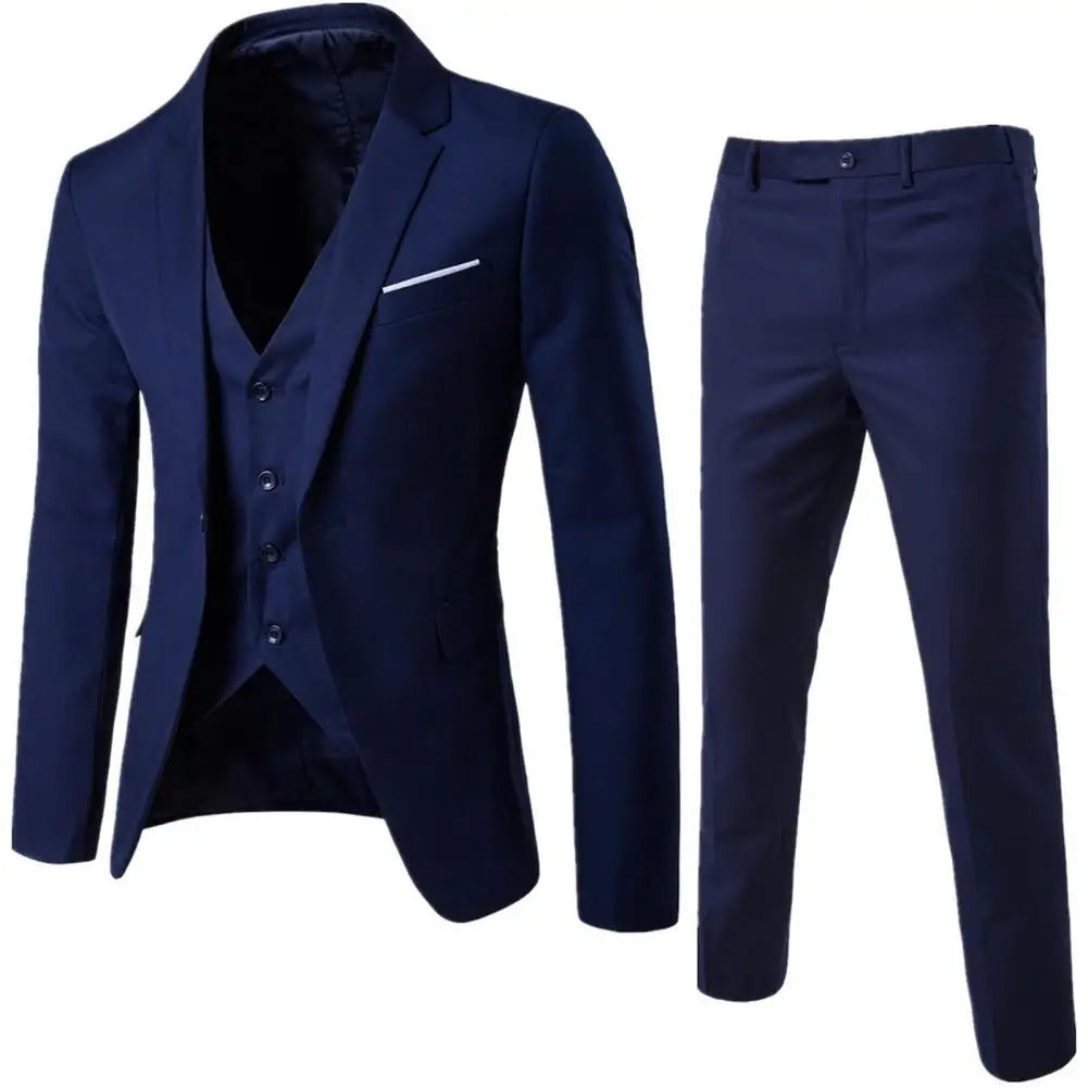 Men Three-piece Suit Elegant Formal Suit