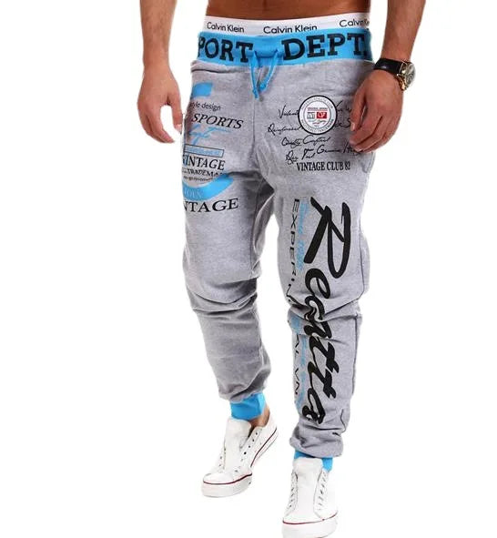Men Streetwear Sweatpants Y2K Graffti Hip Hop Drawstring Waist