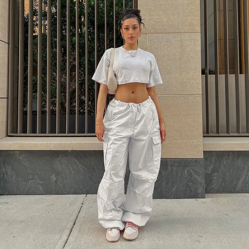 Y2K Clothing Oversized Plus Size Low Waist Parachute Loose Sweatpants