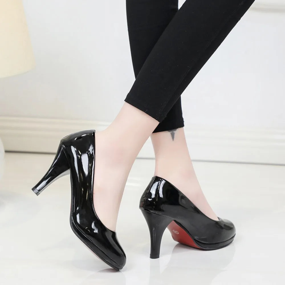 High Heels Women's Solid Color Wedding Shoes Thick High Heels Fashionable Simple Elegant Party Shoes Size 34-42