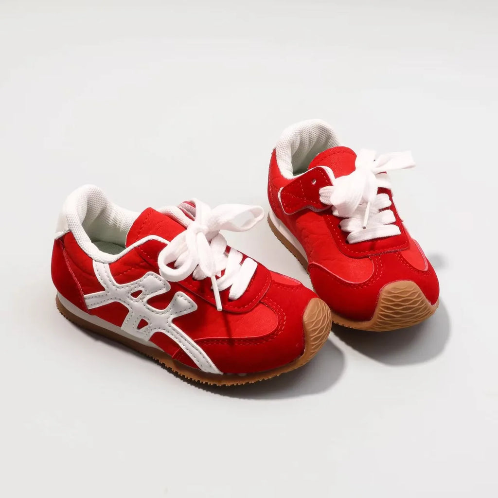 2025 Children Genuine Leather Sneakers Baby Quality Casual Shoes Boys Anti-slip Sport Shoes Girls Candy Color School Shoes