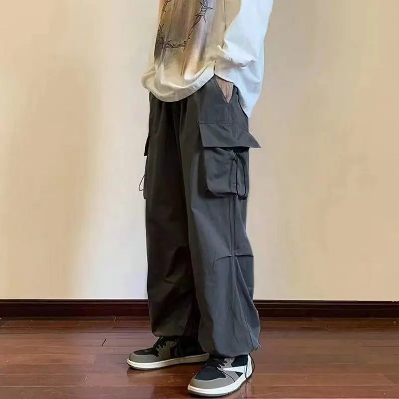 Casual Men Elastic Waist Cargo Pants