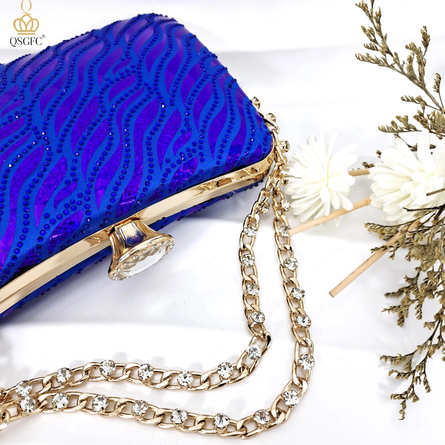 Fashion Shoes Matching Bag Set Decorated with Crystal Ladies Wedding Party