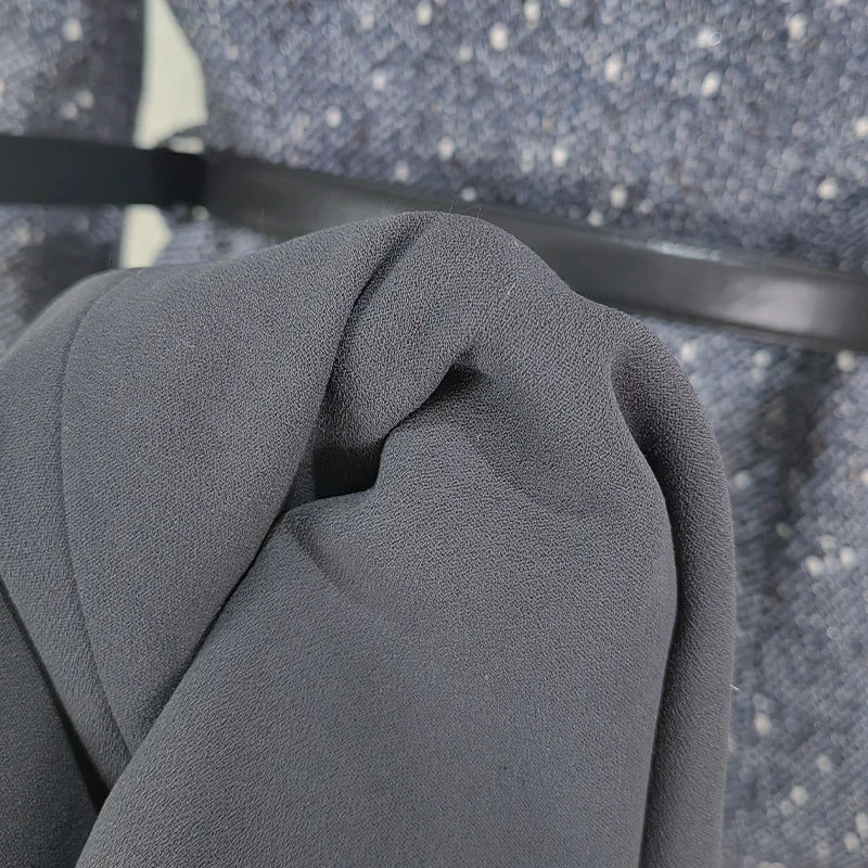Luxury Tweed Long Dresses Women Spring Autumn Mixed Grey Full Sleeve